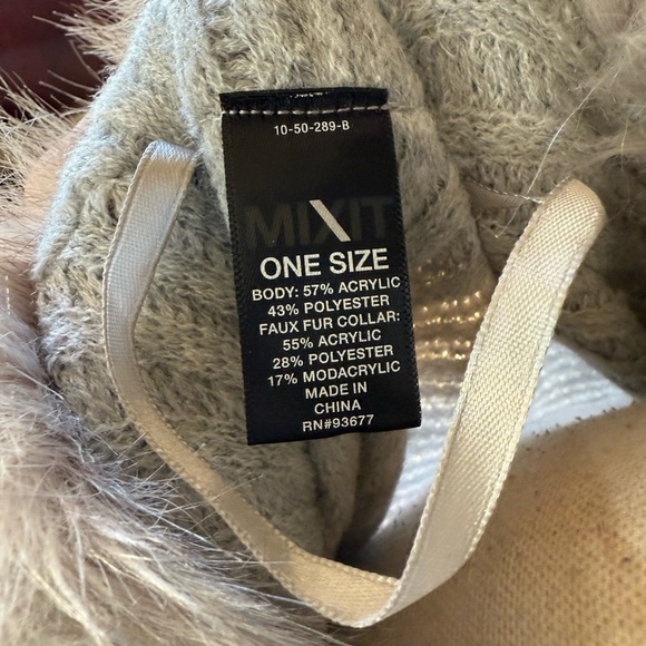 MIXIT ladies sweater wrap photo for a collar ONE  SIZE NWOT gray - Picture 5 of 10